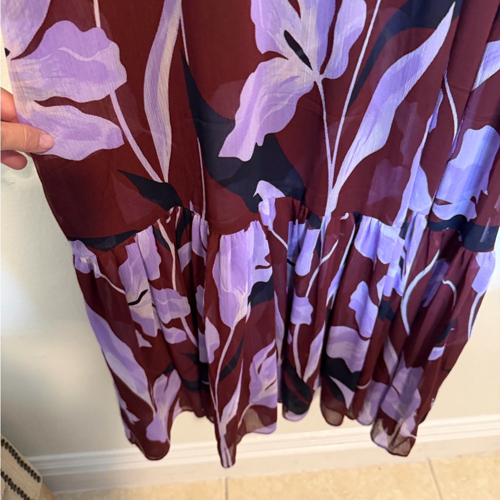 Ann Taylor Burgundy and Lavender Maxi Dress - Picture 6 of 8